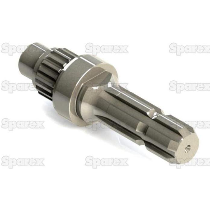 A metal machinery part with multiple grooves and ridges is displayed on a white background, specifically the PTO Shaft - S.260196 designed to operate at 540 RPM. The robust component, featuring a 1 3/8'' - 6 spline design, bears the brand name "Sparex" in the watermark.