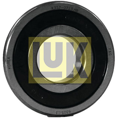 A circular Spigot Bearing (Product Code: S.146143) from Sparex, featuring a 62mm outer diameter and a 25mm inner diameter. The sides are inscribed with "Korea" and "FAG," while the center metal inner ring displays the word "LUX," indicating it is a LUK bearing.