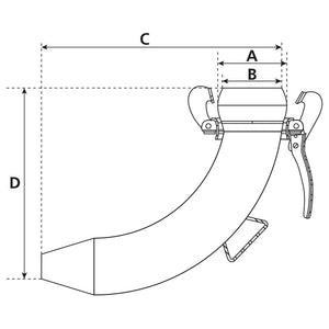 Spreader Cone 90Â° - Male 6'' (159mm) (Galvanised) - S.59446 - Farming Parts