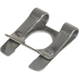 A compact, metallic Spring Clip (SL12) with a rounded hole in the center, designed for fastening or securing purposes. Perfect for various applications, this Sparex Spring Clip (S.52332) ensures reliability and durability.