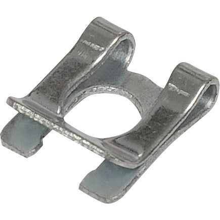 The Spring Clip (SL4), Sparex Part No. S.52327, is a metal fastener featuring a central hole and two side prongs, commonly used for securing or mounting components. Available under the Sparex brand, it guarantees reliable performance across various applications.