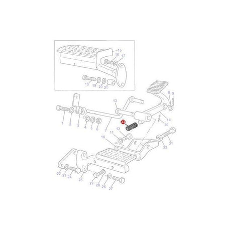 Spring Foot Throttle - 828656M1 - Massey Tractor Parts