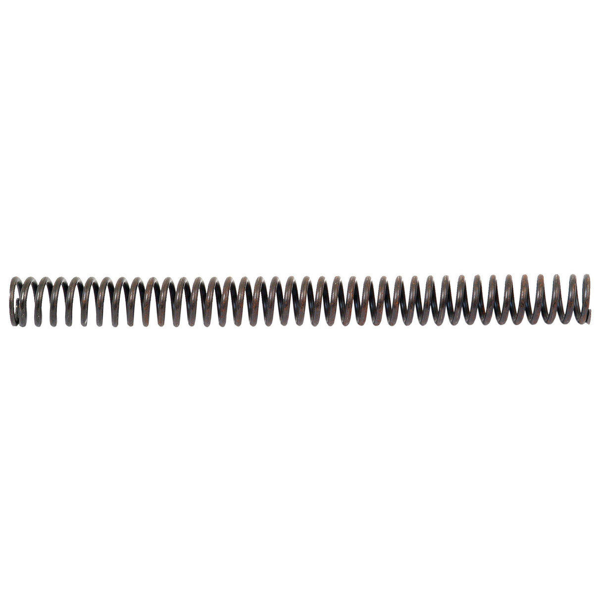 A close-up image of a tightly coiled metal spring, the Spring (Sparex Part No.S.42144) from Sparex, part of the Response Control Assembly for a Massey Ferguson machine, positioned horizontally against a plain white background.