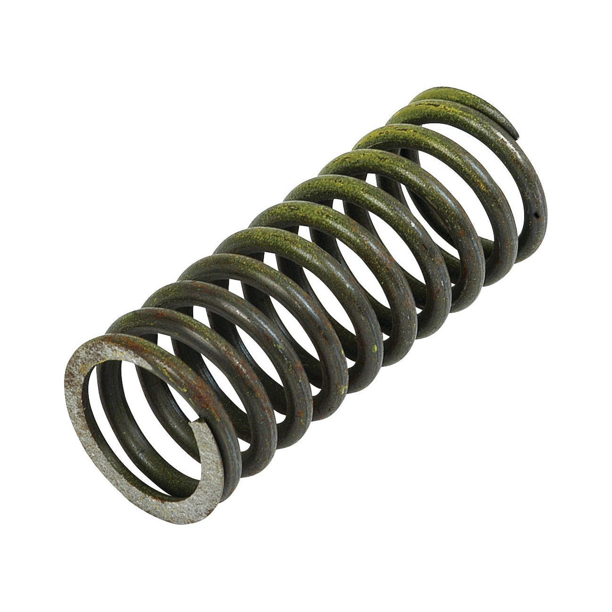 A coiled metal spring with a slightly rusty appearance, resembling the durability of the Sparex Spring Valve - Inlet/Exhaust (Sparex Part No. S.57608).