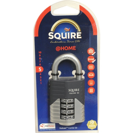 Squire 50 COMBI Vulcan Combination Padlock, Body width: 50mm (Security rating: 5)
 - S.129901 - Farming Parts