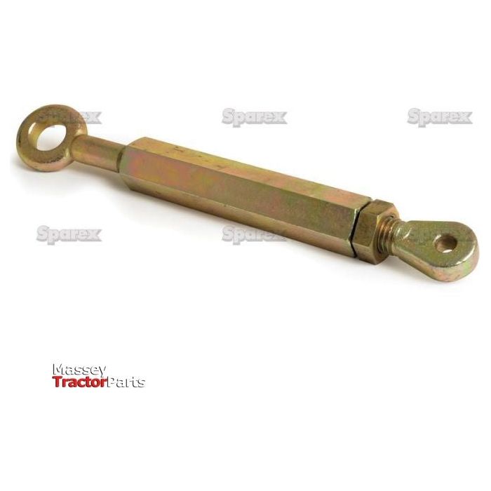 A metal Stabiliser Bar Assembly - S.281 with an eye bolt at each end, used for adjusting tension in structures, displayed against a plain white background. The Sparex logo is at the bottom left, providing suitable manufacture information.