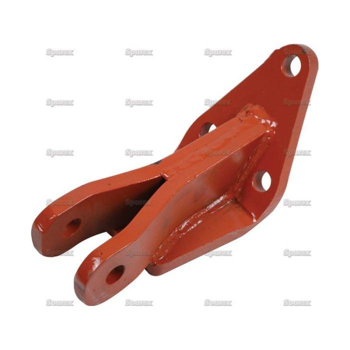 The Sparex Stabiliser Bracket (Part No. S.108537) is a red metal component featuring a V-shaped extension and a flat base, with four holes for mounting, designed to be compatible with Fiat 100-90 models.