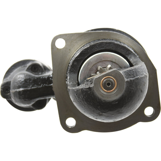 Close-up view of a mechanical part featuring a circular component with gears and multiple mounting points, likely part of the 12V Starter Motor assembly (Sparex Part No. S.359881) used in Case IH machinery.