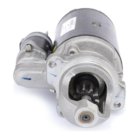 Close-up of the AGCO Massey Ferguson - Starter Motor - 3931421M91, highlighting the pinion gear and mounting flange.