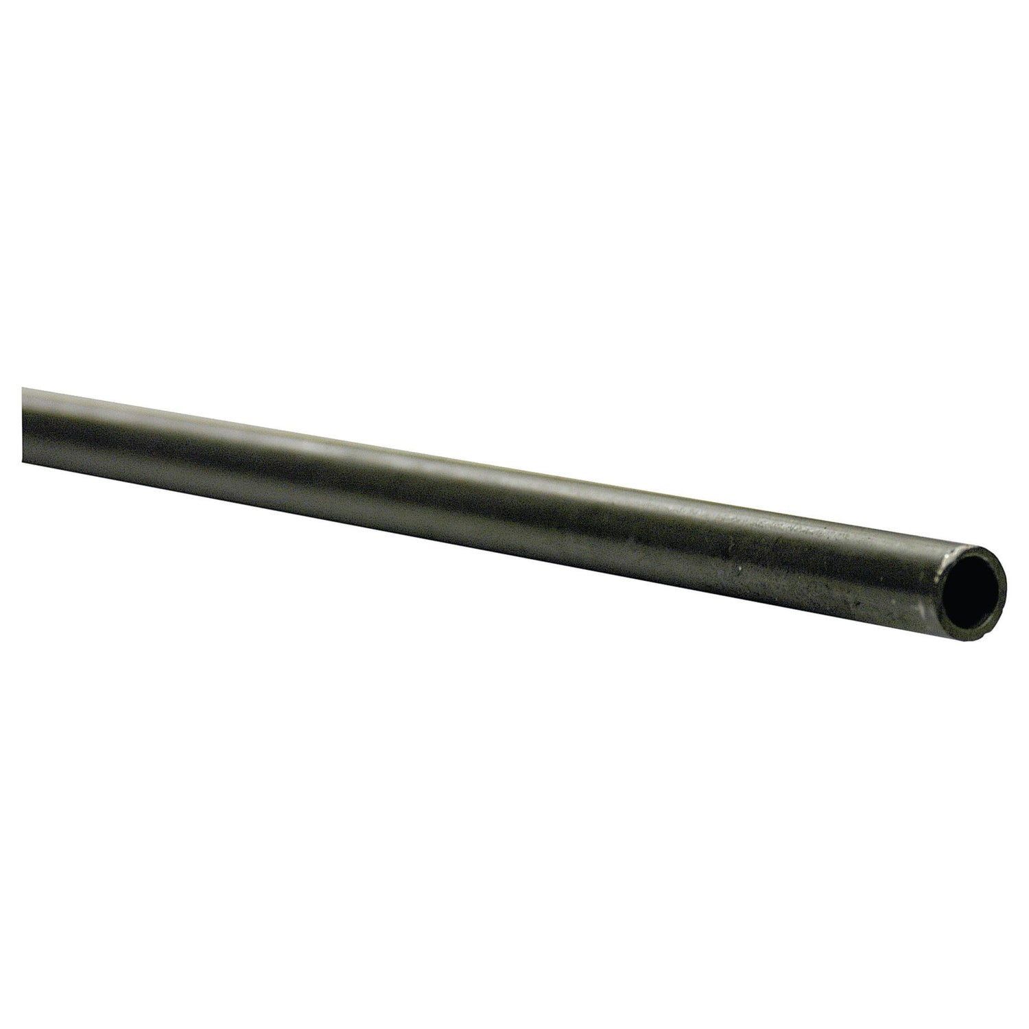 A single black Steel Hydraulic Pipe (6L) 6mm x 1.5mm, (Galvanised), 3m, shown horizontally against a plain white background, resembling a robust design from Sparex Part No.S.31200.