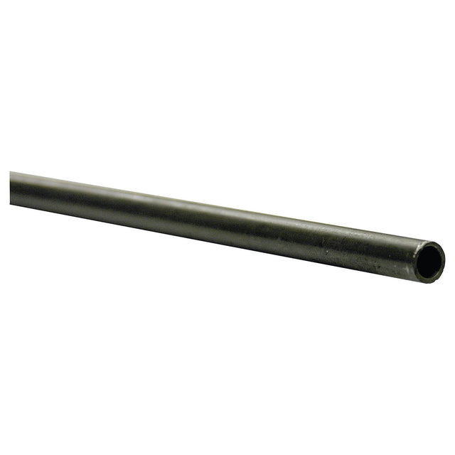 A single black Steel Hydraulic Pipe (6L) 6mm x 1.5mm, (Galvanised), 3m, shown horizontally against a plain white background, resembling a robust design from Sparex Part No.S.31200.