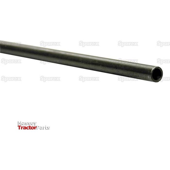 A black cylindrical rod branded as "Sparex" rests at the bottom left of the image, against a background with a faint watermark of "Sparex." This Steel Hydraulic Pipe (10S) x 3m, Sparex Part No. S.34003, is essential for maintaining optimal working pressure and fits seamlessly with pipes of various O/D sizes.