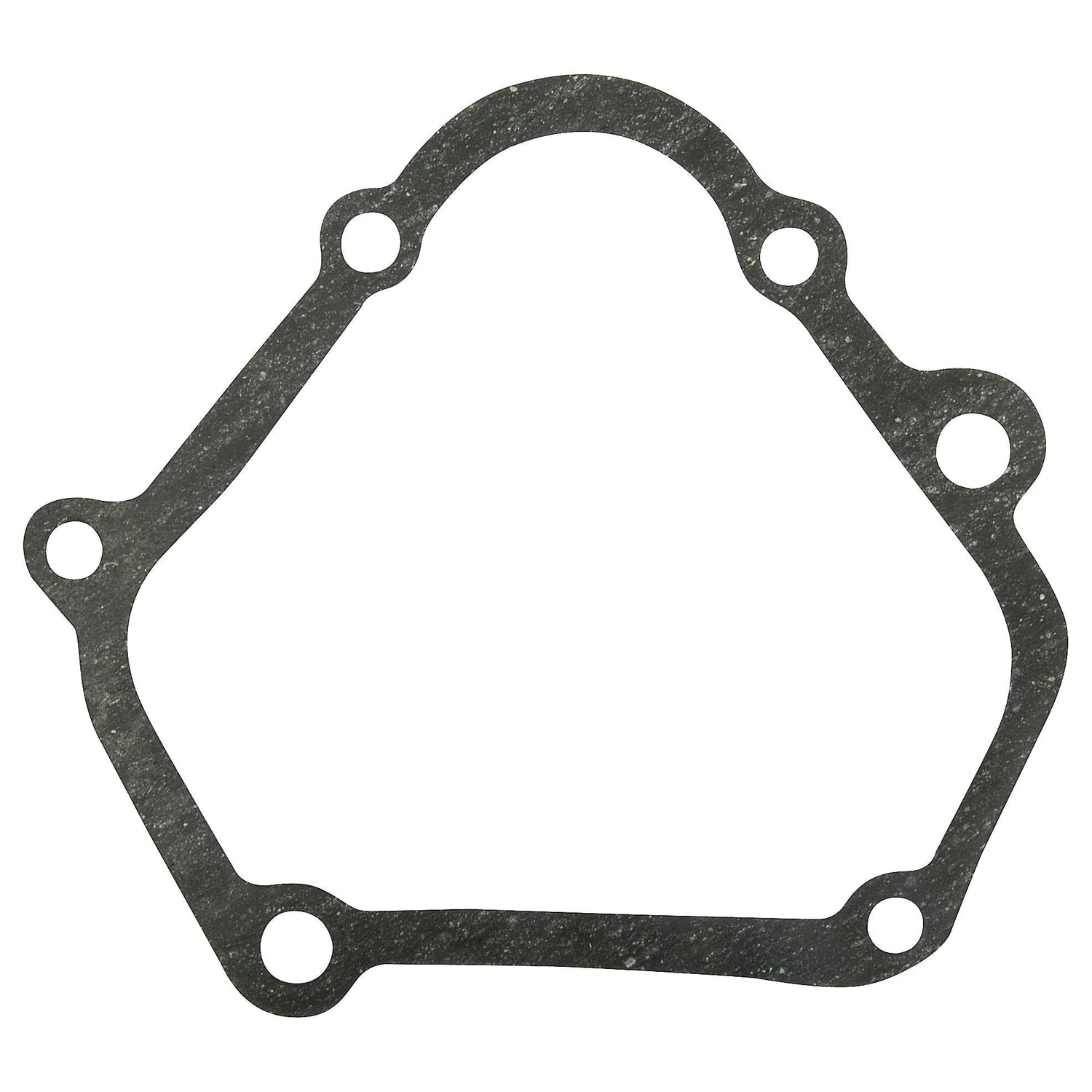 The Steering Box Gasket (Sparex Part No. S.3719) by Sparex is a triangular-shaped sealant component with four holes, making it perfect for use in Massey Ferguson tractor mechanical assemblies.