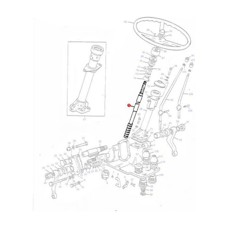Steering Column - 1850003M92 - Massey Tractor Parts