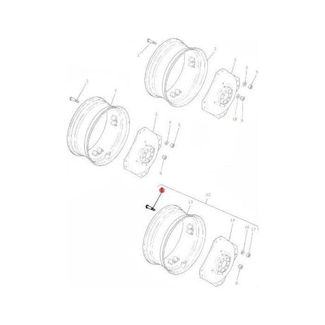 Stud Disc-Rim - 1684905M1 - Massey Tractor Parts
