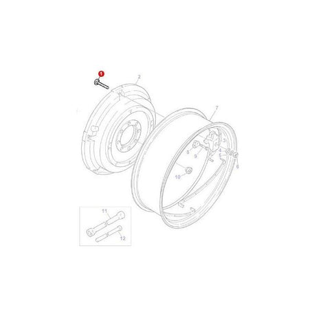 Stud Disc-Rim - 363296X1 - Massey Tractor Parts