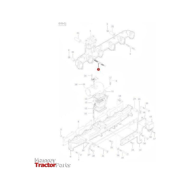 Massey Ferguson Stud Exhaust Manifold - V836855995 - ACW4003680 | OEM | Massey Ferguson parts | Exhaust & Manifold Gaskets-Massey Ferguson-