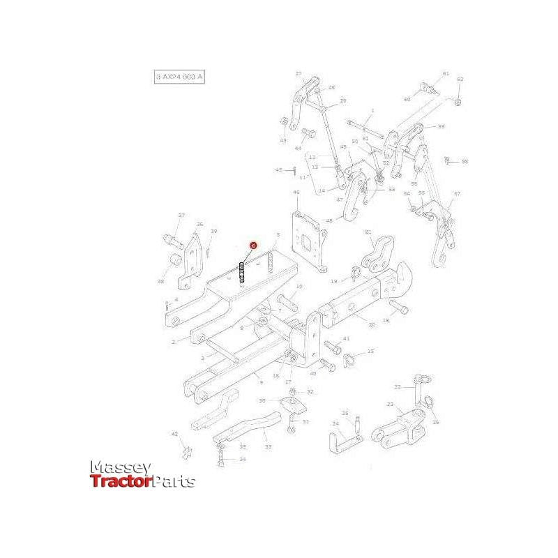 Massey Ferguson Stud Hitch - 886160M2 | OEM | Massey Ferguson parts | Hitch Kits & Components-Massey Ferguson-Drawbars,Farming Parts,Linkage,PTO & Linkage,Swinging Drawbar Components,Tractor Parts