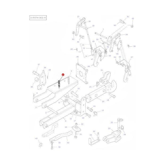 Stud Hitch - 886160M2 - Massey Tractor Parts