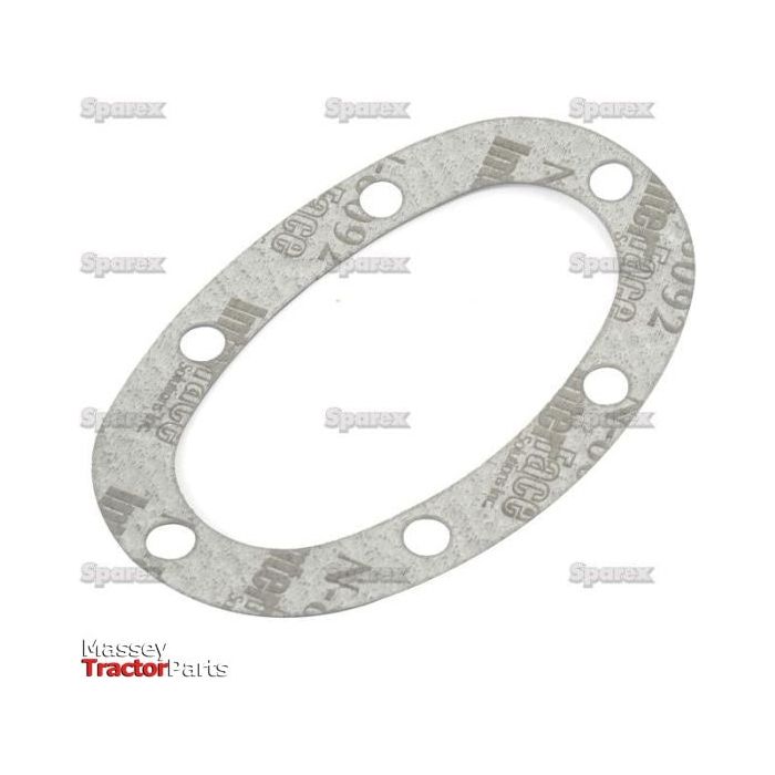 An oval-shaped Sparex sump gasket with multiple bolt holes, designed for Massey Ferguson A3.152 engines, on a white background. Nearby text reads "Massey Tractor Parts." The product is labeled as "Sump Gasket - 4 Cyl. (A3.144, A3.152) | Sparex Part No.S.43910".