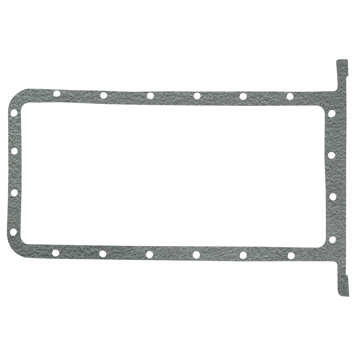 The Sparex Sump Gasket - 4 Cyl. (A3.152, 20C, 23C) | Sparex Part No.S.43183 is a rectangular gasket featuring multiple bolt holes along its perimeter, specifically designed for sealing applications in mechanical structures such as the Perkins Engine Model or the Massey Ferguson 23C 4 Cylinder Diesel Engine.