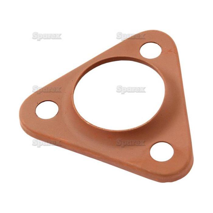 Image of a triangular, brown metal flange with a central hole and three evenly spaced smaller holes around it. Labeled "Support | Sparex Part No. S.43760," this part is commonly used in Massey Ferguson machinery.