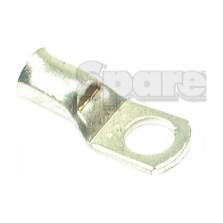 Introducing the Sparex Swage On Ring Terminal (Part No. S.12429), a high-quality metal electrical connector lug with a cylindrical end designed for accommodating a 50mm² cable ferrule and a flat end featuring a Ø10mm circular opening.