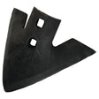 The Sparex Sweep 250x6mm (Sparex Part No. S.77217) is a black, metal agricultural implement blade with two Ø 12mm square holes spaced 45mm apart. Featuring a pointed, wing-like shape, it is ideally suited for Universal Tractors and stands out for its durability within the renowned Sparex range.