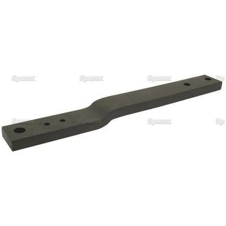 The Sparex Swinging Drawbar without Clevis (Part No.S.41293) is a metal bar, 840mm in overall length with a 35x89mm section, featuring a curved center and two holes at each end, designed for compatibility with Massey Ferguson tractors.