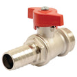 A Tap Ø80mm from Sparex (Part No. S.79266) with a red handle, featuring silver metal construction and threaded ends for connection.