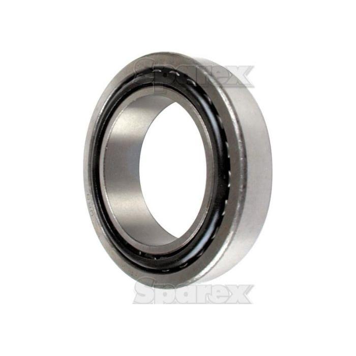 Here's a rewritten version of the sentence using the provided product data:
Close-up of the Sparex Taper Roller Bearing (30210) - S.18218, featuring visible inner and outer rings. This cylindrical metal bearing is used in machinery to reduce friction between moving parts, ensuring optimal performance and longevity.