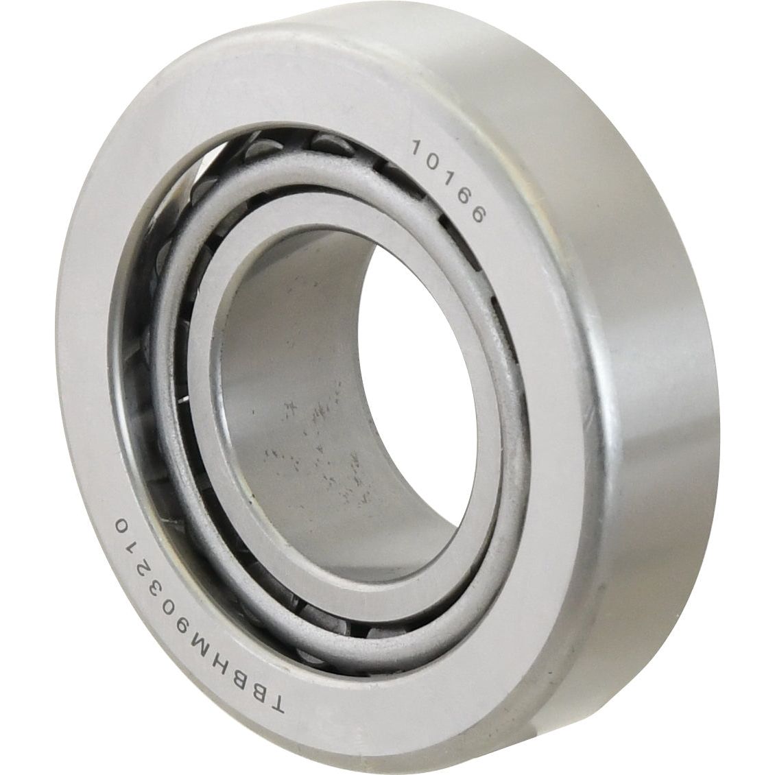 A close-up image of the Sparex Taper Roller Bearing (HM903249/903210) - S.40907 with engraved metric markings on its surface, perfect for your Sparex replacement needs.