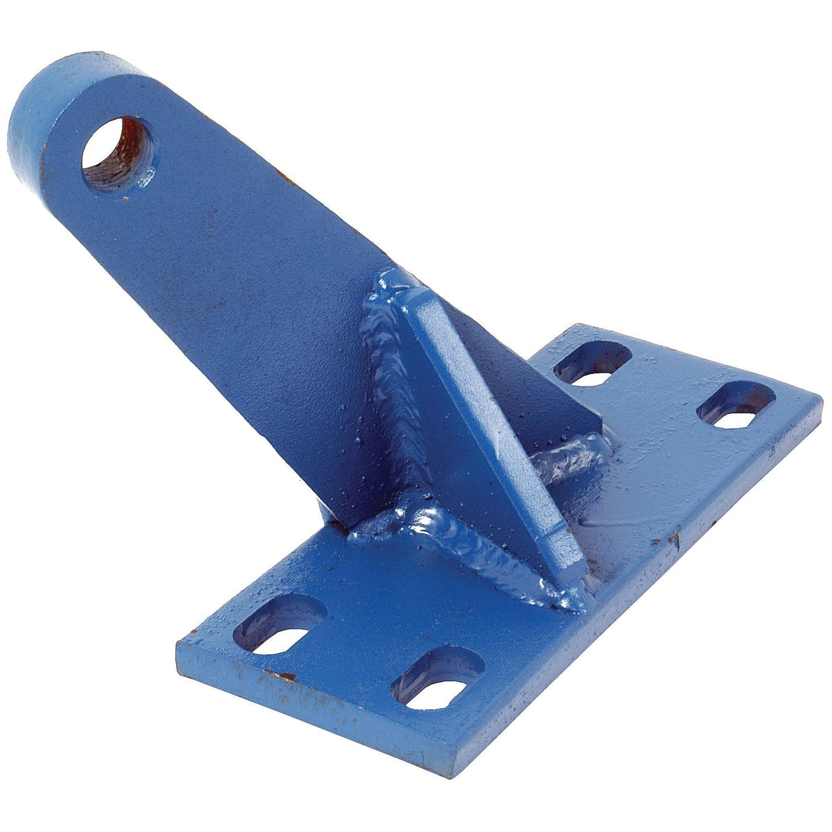 A blue metal Stabiliser Bracket (Sparex Part No. S.66508) from Sparex, featuring a triangular support and pre-drilled holes for mounting, compatible with Case IH and Ford New Holland equipment.