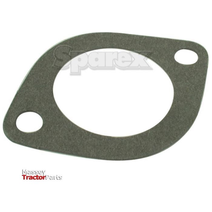 A gray, circular Thermostat Gasket (Sparex Part No. S.41347) with two bolt holes on opposite sides, displayed against a white background. The logos "Sparex" and "Massey Tractor Parts" are visible on the image.