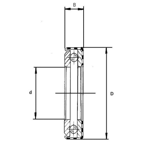 Technical drawing of the Sparex Spindle Bearing (566125) - S.59024 with axial and radial dimensions labeled: B, d, and D. The internal and external structures of this metric bearing are visible in cross-section.