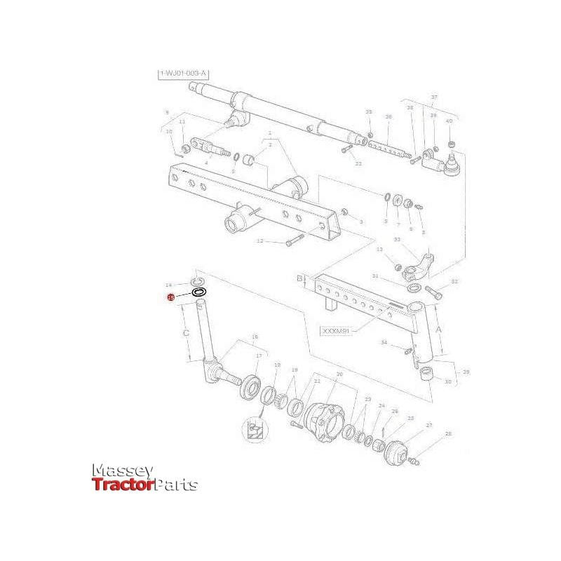 Massey Ferguson Thrust Washer - 1696722M1 | OEM | Massey Ferguson parts | Transmission Thrust Washers-Massey Ferguson-Axles & Power Train,Block Components,Engine & Filters,Engine Bearings,Engine Parts,Farming Parts,Front Axle & Steering,Thrust Washers,Tractor Parts