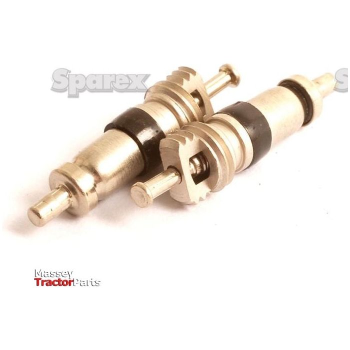 Close-up of two Tyre Valve Core Short components for tractor parts, labeled with "Sparex Part No. S.52254" from the Sparex brand.