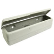 A rectangular light gray plastic tool box with an open hinged lid and two holes on the back for wall mounting, branded Sparex and identified as Tool Box | Sparex Part No.S.67790.