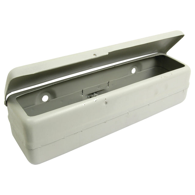 A rectangular light gray plastic tool box with an open hinged lid and two holes on the back for wall mounting, branded Sparex and identified as Tool Box | Sparex Part No.S.67790.