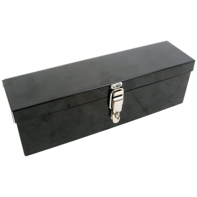 The Sparex Tool Box (Part No. S.75928) in black features a durable front latch, providing secure storage for your tools.