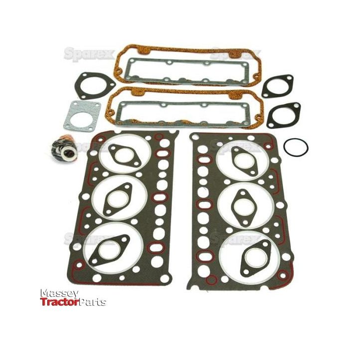 A set of tractor engine gaskets and seals laid out on a white background, including head gaskets, manifold gaskets, and other sealing components for a 6 Cylinder engine, featuring the "Top Gasket Set - 6 Cyl." (Sparex Part No. S.57552) with the "Sparex" logo at the bottom.