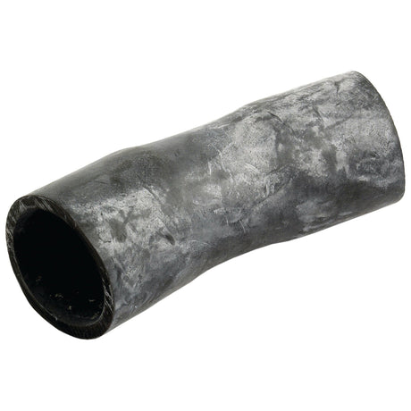 Introducing the Sparex Top Hose (Part No. S.42954), a black cylindrical rubber hose featuring a slightly wrinkled texture and wavy, flexible form, designed for Massey Ferguson tractors with an inner diameter of 45mm at both ends.