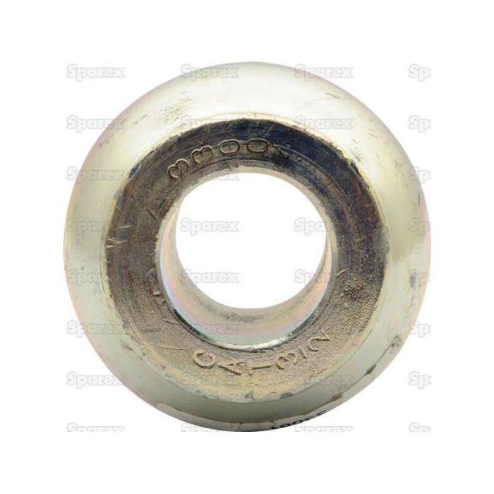 A Top Link Ball (Cat. 3/2) - S.33004 by Sparex, which is a metal ball bearing featuring a circular hole in the center and displaying engraved manufacture information.