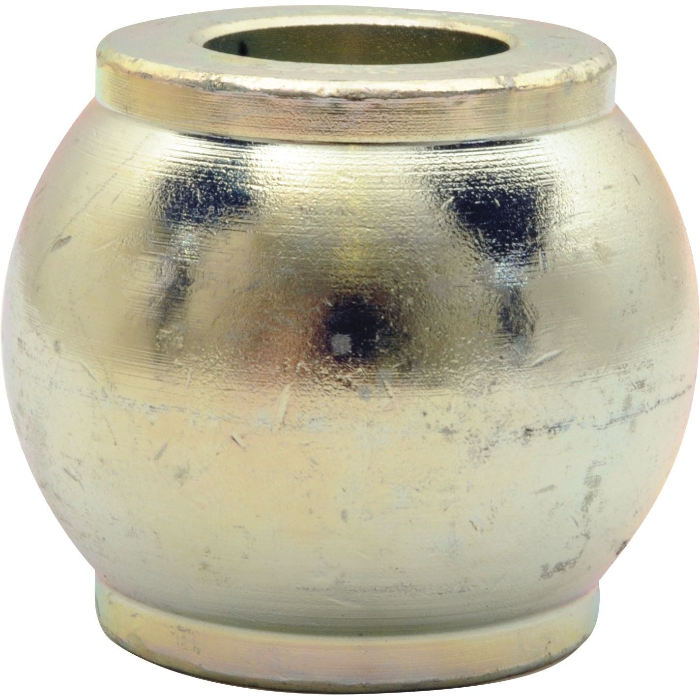The Top Link Ball (Cat. 3/2) - S.33004 from Sparex is a brass spherical fitting with a hollow center hole and a slightly textured, worn surface suitable for various applications.