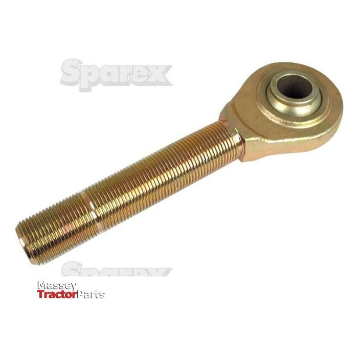 The Sparex Top Link Ball End - M40x3 Metric - Cat.3, Part No.S.52388, is a metal rod end with a gold finish. It features threaded male threads on one end and a spherical bearing on the other, making it an impressive and versatile addition for various applications.