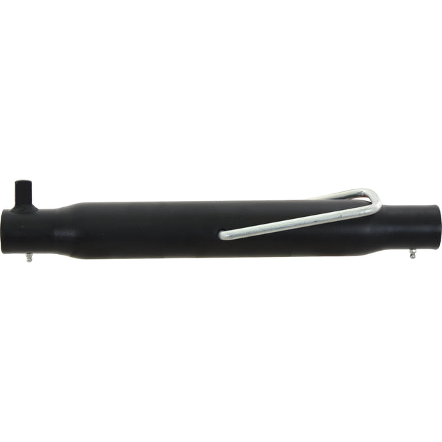 The Top Link Centre Tube (S.29323) by Sparex, measuring 460mm with M36x3 metric specifications, featuring a black cylindrical design and a metal clip attachment, suitable for various applications.