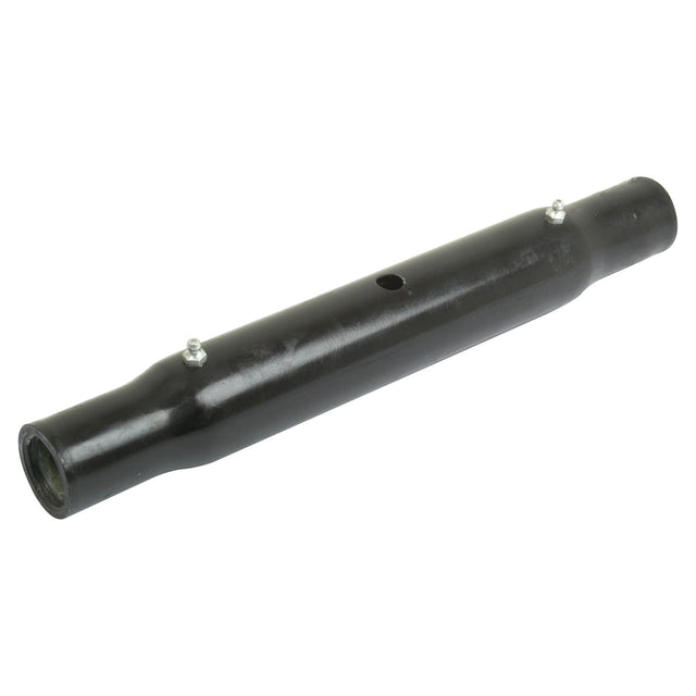 A Sparex Top Link Centre Tube - S.16844 featuring a cylindrical shape, metric thread size, two protruding screws, and a central hole.