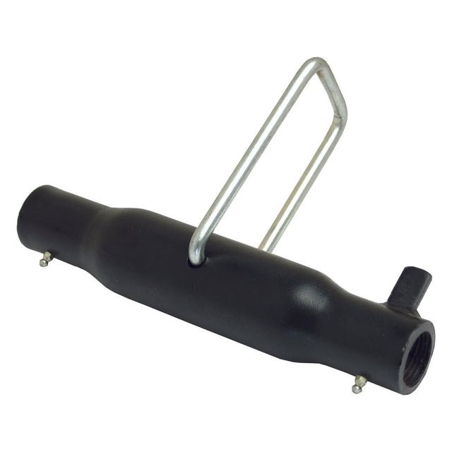 A black cylindrical tool featuring a metal handle and side valve attachment, identified as the Top Link Centre Tube - M36x3 Metric - 520mm (Sparex Part No. S.29324) from the Sparex brand, is shown against a white background.