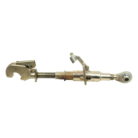 The Sparex Top Link Heavy Duty (Cat. 2/3) Ball and Q.R. Hook, M36 x 3.00, with a minimum length of 540mm (S.20723), is a robust metal clamp-like tool featuring a threaded rod and adjustable grip capabilities, essential for securing or tensioning components on tractors.