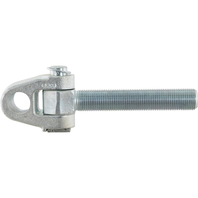 Introducing the Sparex Top Link Knuckle Thread - Cat.35mm, with an M36x3 left-hand thread and a 318mm overall length, perfect for your agricultural machinery needs. This versatile product, Sparex Part No. S.29325, combines a threaded rod and an eyelet end featuring a clevis pin for optimal performance and reliability.